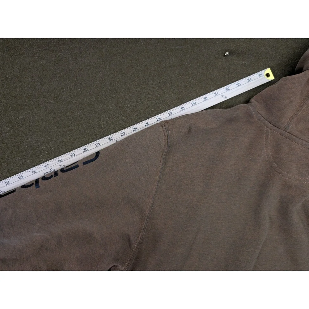 Carhartt Hoodie Mens XXL Brown Fleece Pullover Sweatshirt Kangaroo Pocket Faded‎